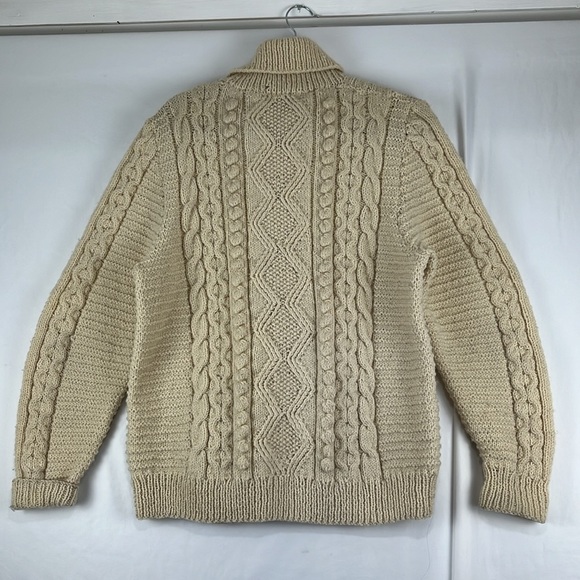 Unbranded Cable and Popcorn Knit Wool Fisherman's Turtleneck Sweater - Picture 6 of 10